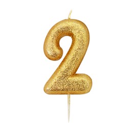 Numeral Moulded Pick Party Candles Gold