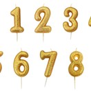 Numeral Moulded Pick Party Candles Gold additional 1