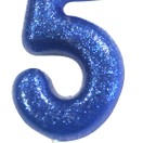 Numeral Moulded Pick Party Candles Blue additional 7