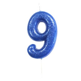 Numeral Moulded Pick Party Candles Blue