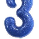 Numeral Moulded Pick Party Candles Blue additional 5
