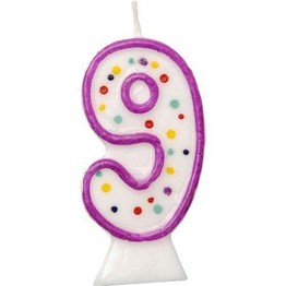 Numeral Birthday Cake Candle Purple