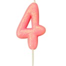 Numeral Moulded Pick Party Candles Pink additional 6