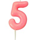 Numeral Moulded Pick Party Candles Pink additional 7