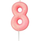 Numeral Moulded Pick Party Candles Pink additional 10