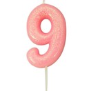 Numeral Moulded Pick Party Candles Pink additional 11