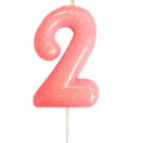 Numeral Moulded Pick Party Candles Pink additional 4