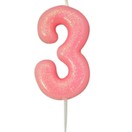 Numeral Moulded Pick Party Candles Pink additional 5