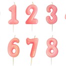 Numeral Moulded Pick Party Candles Pink additional 1