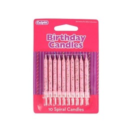 Culpitt Birthday Candles Glitter Blossom Pink DP658