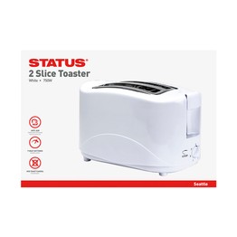 Status Seattle 2 Slice White Toaster