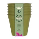 Haxnicks Bamboo Plant Pot Pack of 5 Sage Green additional 1