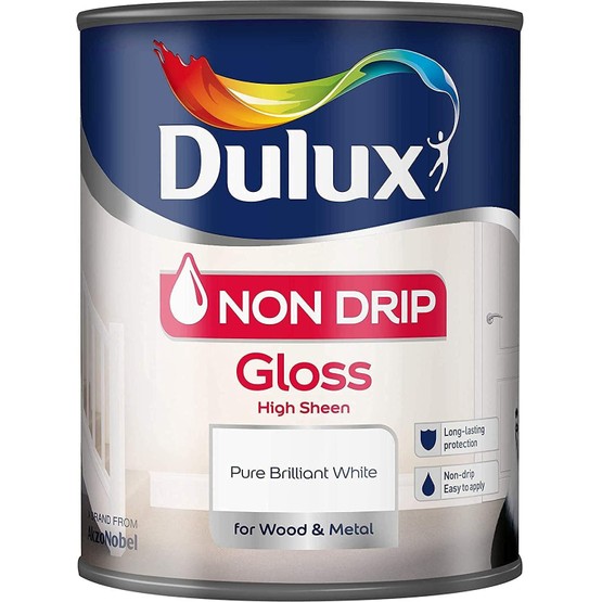 Dulux Pure Brilliant White Non Drip Gloss Paint