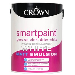 Crown Smartpaint Matt Emulsion Pure Brilliant White 5ltr