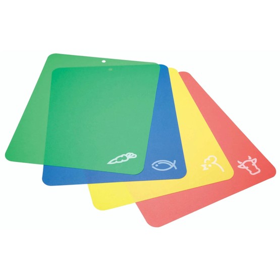 Kitchencraft Flexible Colour Coded Cutting Mats (4)