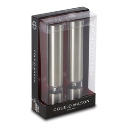 Cole & Mason Chiswick Mini Stainless Steel Electronic Salt & Pepper Mill Gift Set