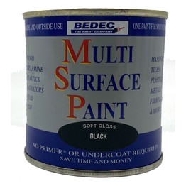 Bedec Multi Surface Paint Soft Gloss Black 250ml