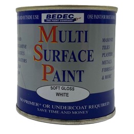 Bedec Multi Surface Paint Soft Gloss White 250ml