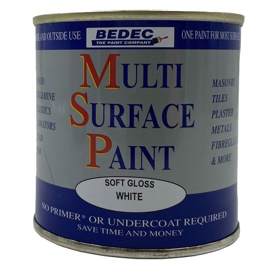 Bedec Multi Surface Paint Soft Gloss White 250ml