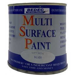 Bedec Multi Surface Paint Soft Satin Silver 250ml