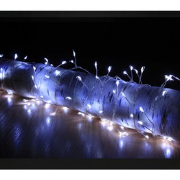 Snowtime Copper Wire Cluster 200 String Lights White