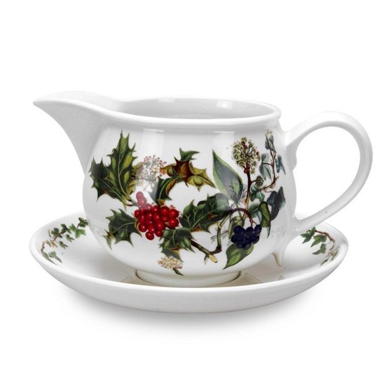 Portmeirion The Holly and The Ivy Gravy Boat and Stand
