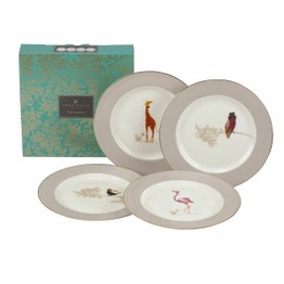 Sara Miller London Portmeirion Piccadilly Collection Cake Plates Set of 4