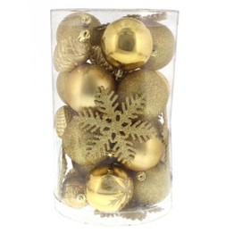 Festive Gold Bauble Mixed Box of 30 P020197