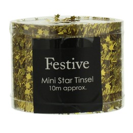 Festive Gold Tinsel Mini Star 10mtr approx P009408