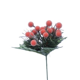 Festive Frosted Red Berry Pick 19cm P025712