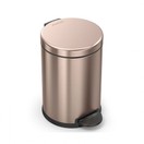 Simplehuman Rose Gold Round Pedal Bin 4.5Ltr Stainless Steel additional 1