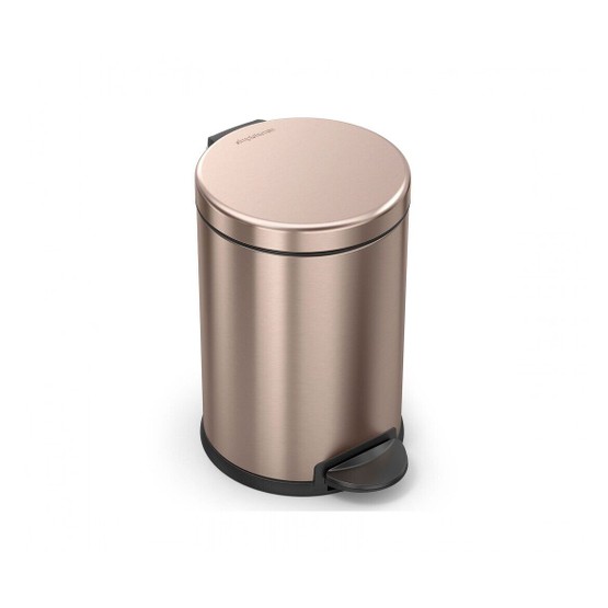 Simplehuman Rose Gold Round Pedal Bin 4.5Ltr Stainless Steel