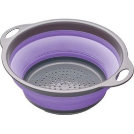 Collapsible Colander with Grey Handles - Purple