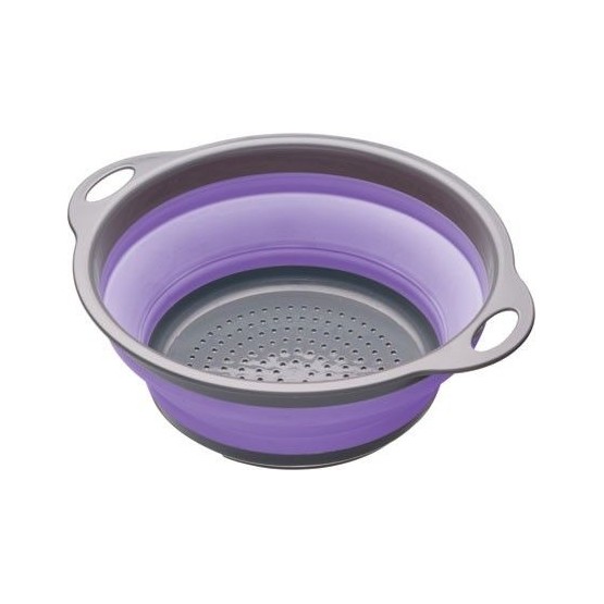 Collapsible Colander with Grey Handles - Purple