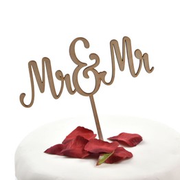 Wooden Cake Topper Mr & Mr