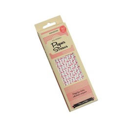 Paper Straws White with Red Polka Dots Pk30