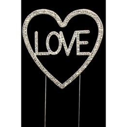 Diamante 3d Love Heart on Stem