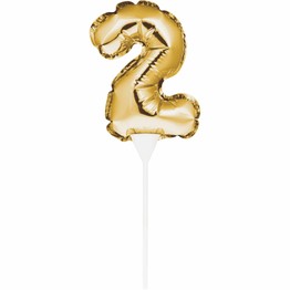 Cake Topper Mini Balloon Gold Numeral