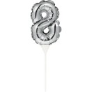 Mini Balloon Silver Cake Toppers additional 10