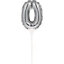 Mini Balloon Silver Cake Toppers