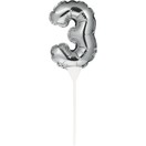 Mini Balloon Silver Cake Toppers additional 5