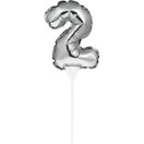 Mini Balloon Silver Cake Toppers additional 4