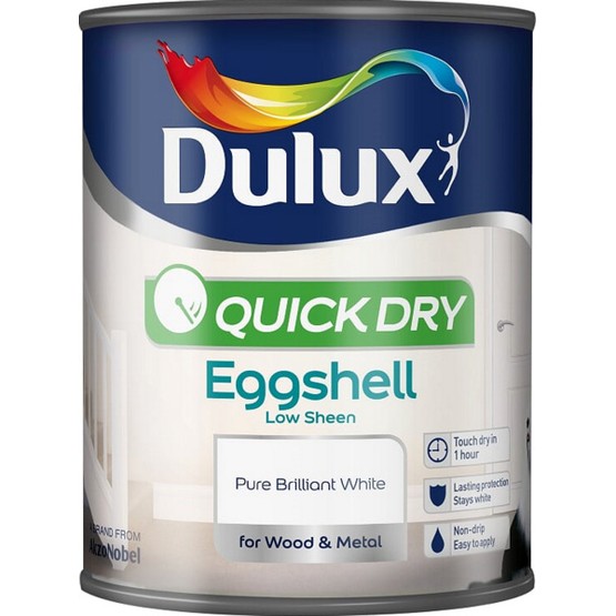 Dulux Quick Dry Eggshell Paint Pure Brilliant White