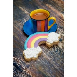 Cookie Cutter Rainbow & Clouds Red