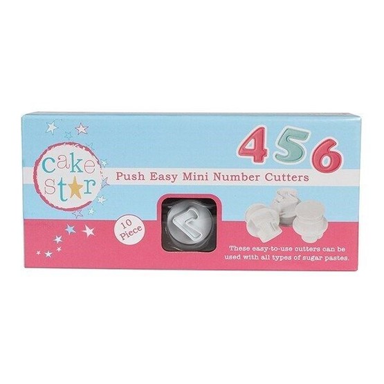 Cake Star Push Easy Cutters - Mini Numbers - 10 Piece
