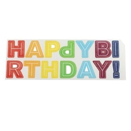Happy Birthday Letter Wafer Decorations - Bright