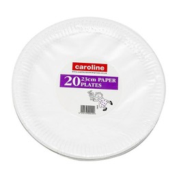 Caroline Pack of 20 White Paper Plates