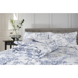 Bedspread Toile De Jouy Blue