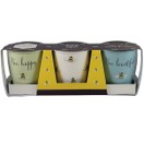 Bee Happy 3pk Pots With Tray additional 2
