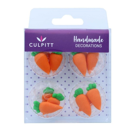 Edible Sugar Pipings Carrots - Pack of 12